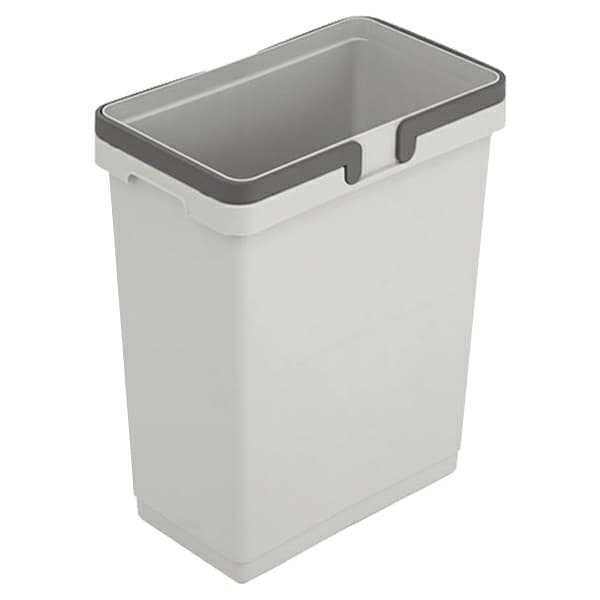 Single 11 QT Polystyrene Waste Bin with Handle, Silver Gray