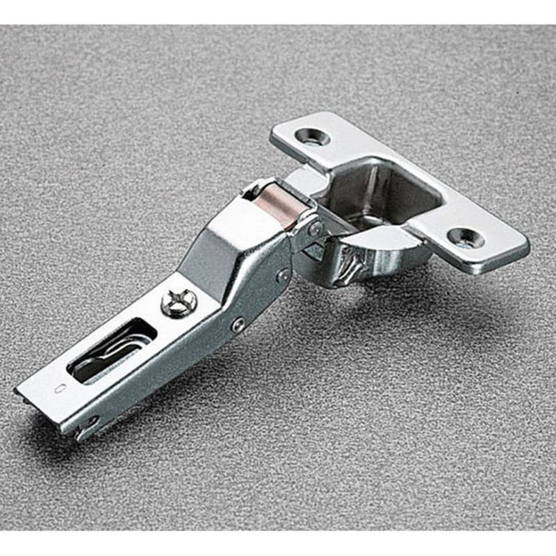 Series 200 120° Opening Hinge, 45mm Bore Pattern, Free-Swinging, Half Overlay, Nickel-Plated, Dowelled