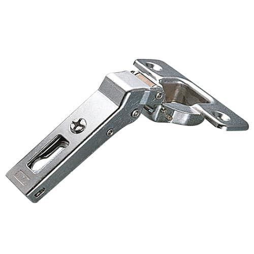 Series 200 AC +45° Angled Corner 94° Opening Hinge, Self-Closing, Overlay, Nickel-Plated, Rapido