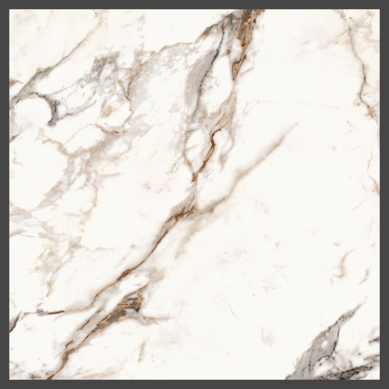 Saviola Decorative Panel in Calacatta with a Blunt Finish, 83-5/16" width x 110-1/4" length, 19 mm Thick
