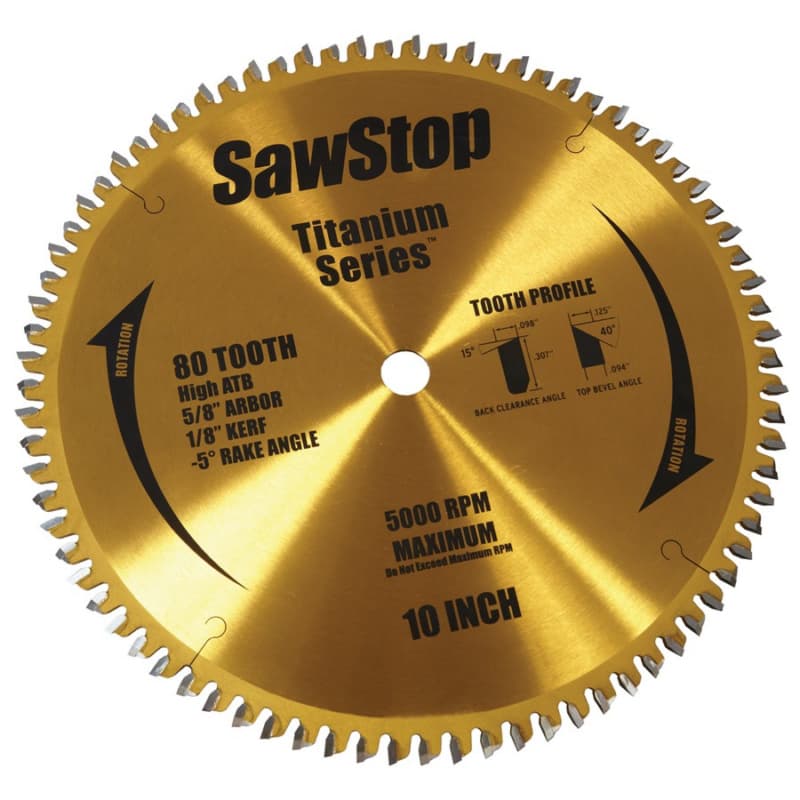 Titanium Series 10" x 80 Teeth Combination Saw Blade