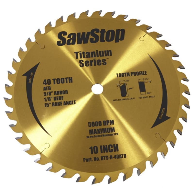 Titanium Series 10" x 40 Teeth Combination Saw Blade