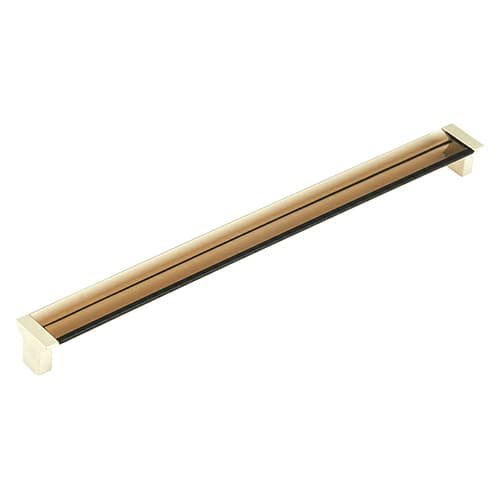 12-5/8" Positano Cabinet Pull, Satin Nickel/Smoke