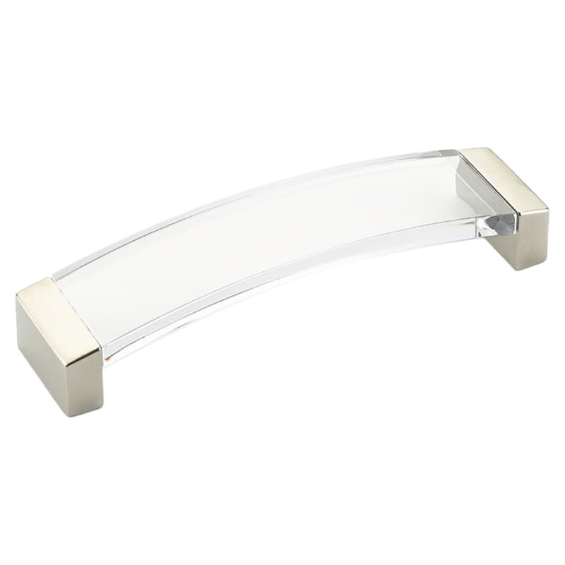 5-1/16" Positano Arch Cabinet Pull, Satin Nickel/Clear