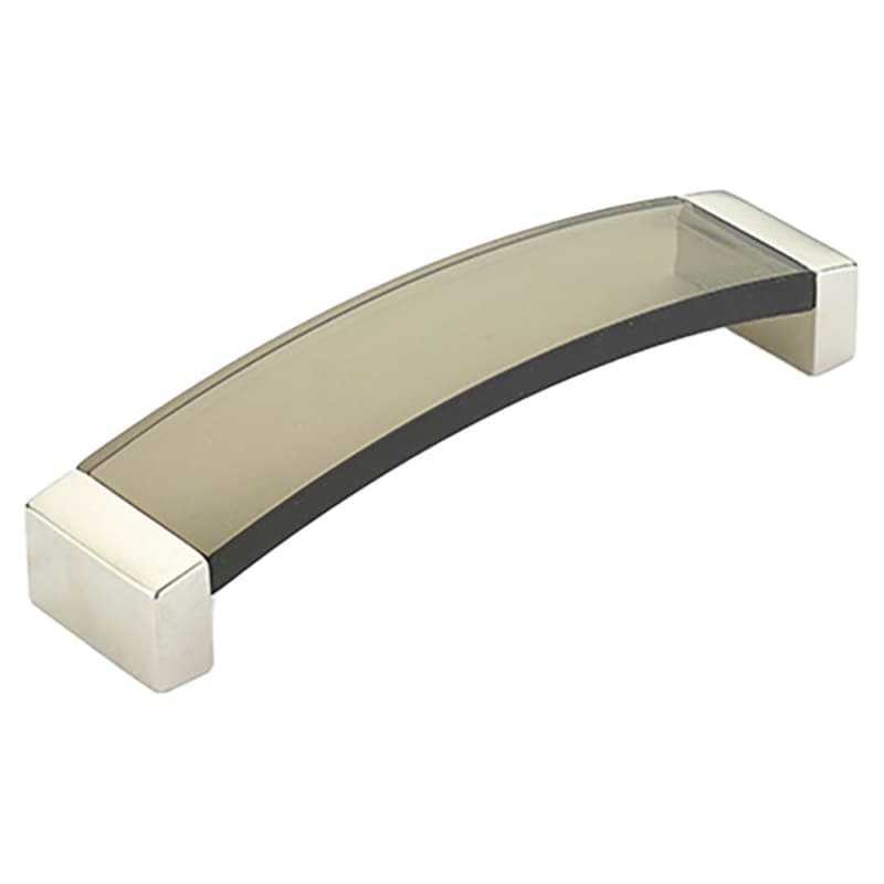 5-1/16" Positano Arch Cabinet Pull, Satin Nickel/Smoke
