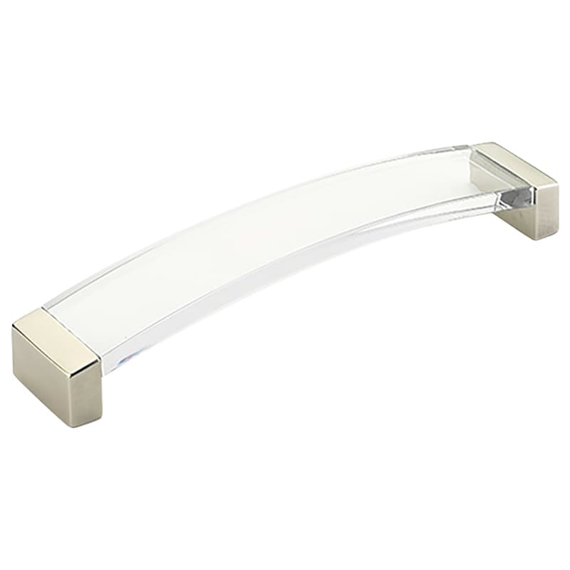 6-5/16" Positano Cabinet Pull, Satin Nickel/Clear