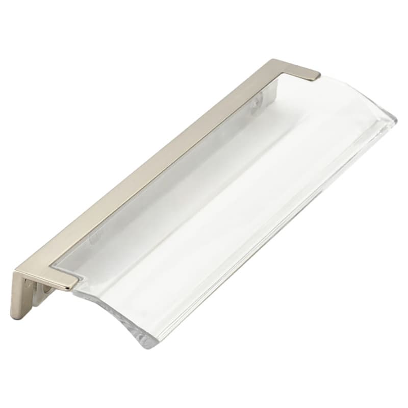 5-1/16" Positano Edge Pull, Satin Nickel/Clear