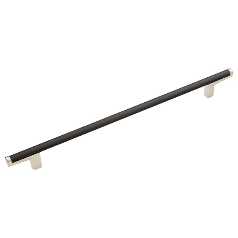 224mm Regatta Cabinet Pull, Matte Black/Satin Nickel