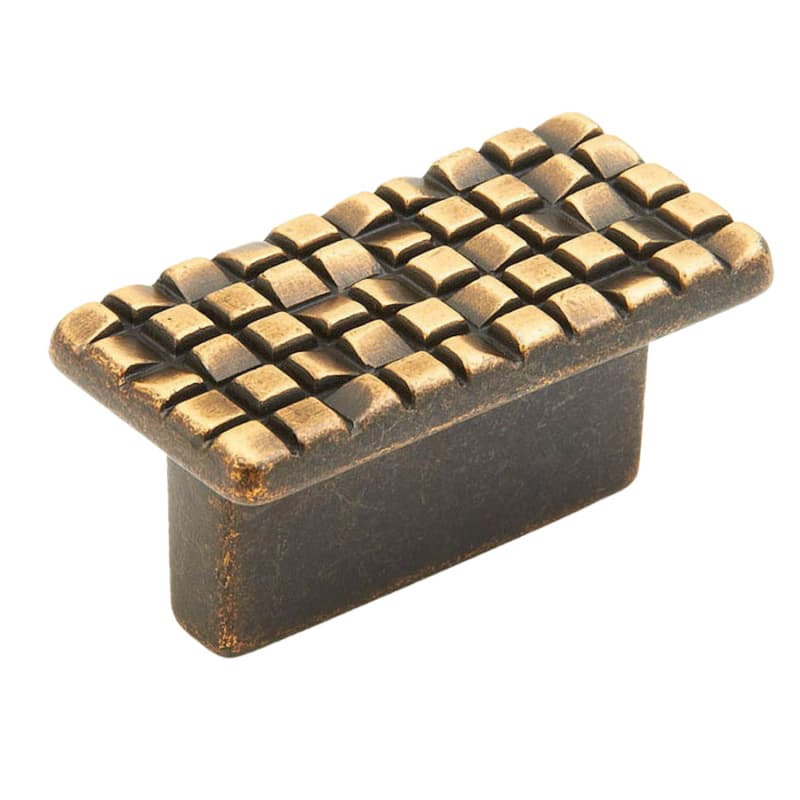 1-7/8" Mosaic Rectangular Cabinet Knob, French Antique Bronze