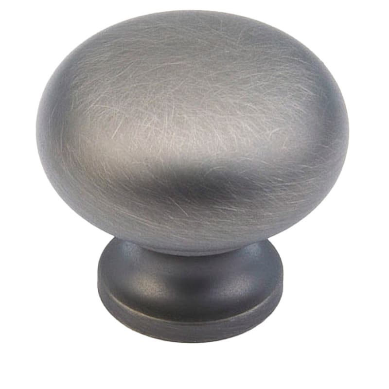 1-1/4" x 1" Traditional Round Cabinet Knob, Antique Nickel