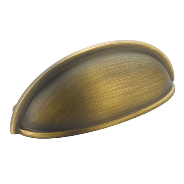 3" Traditional Small Cup Pull, Antique Light Brass