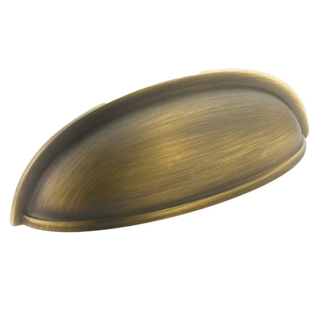 3" Traditional Cup Pull, Antique Light Brass