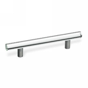 5" 44537 Series Cabinet Handle Pull, Brushed Stainless Steel/Clear
