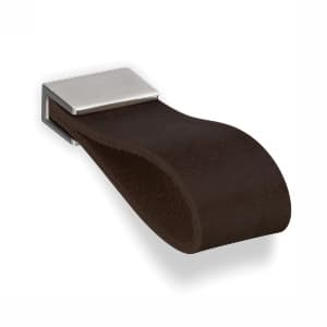 5/8" 2Z221 Series Cabinet Finger Pull, Satin Nickel/Black Leather