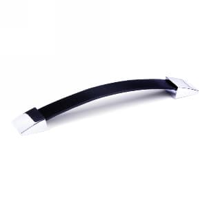 6-1/4" 2Z326 Series Cabinet Pull, Polished Chrome/Black Leather