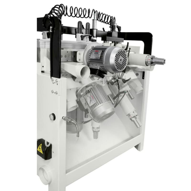 SCM 3-Phase 27 hole construction/in-line Boring machine that bores from below the panel piece, two pneumatic clamps, fence for horizontal boring at 45°, w/18 quick-change