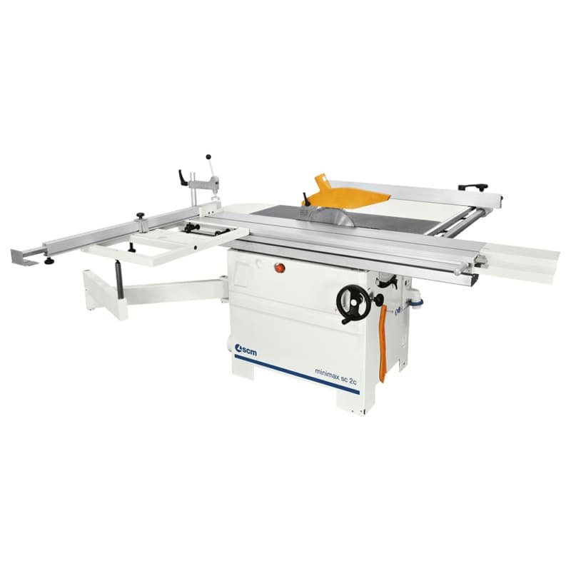 Minimax Single-Phase 3.4Hp 5.5' Manual Sliding Table Saw w/tilting 12" main blade, belt driven scoring blade & 50" rip capacity