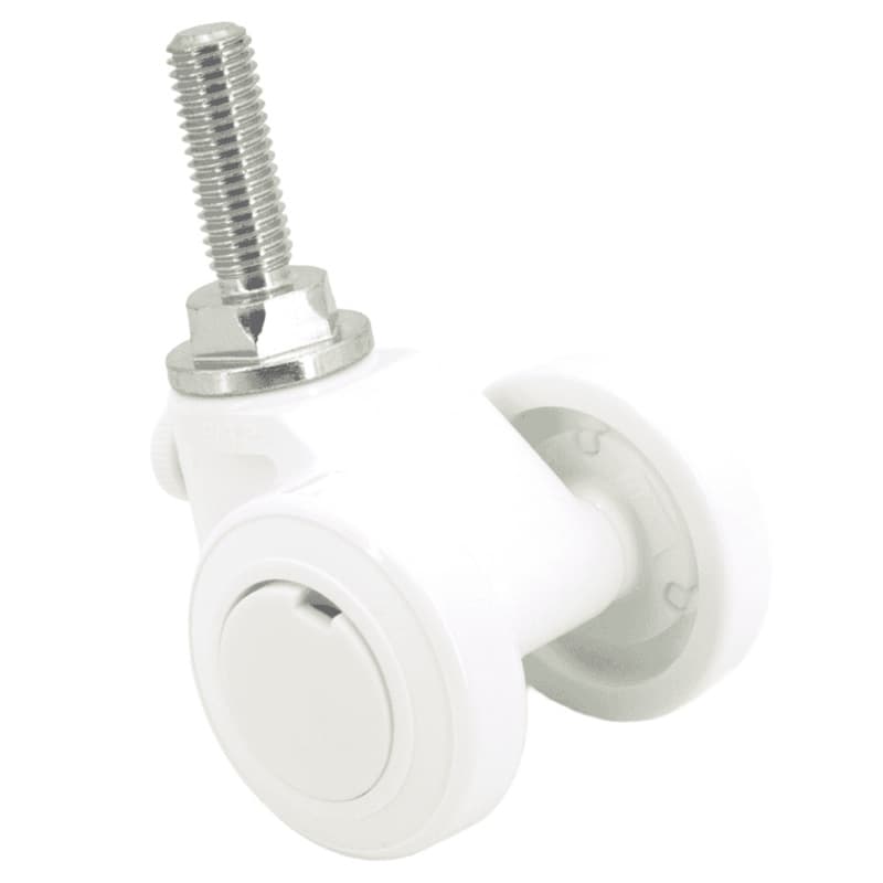 2-11/16" Twin Wheel Stem Caster with Glide, White