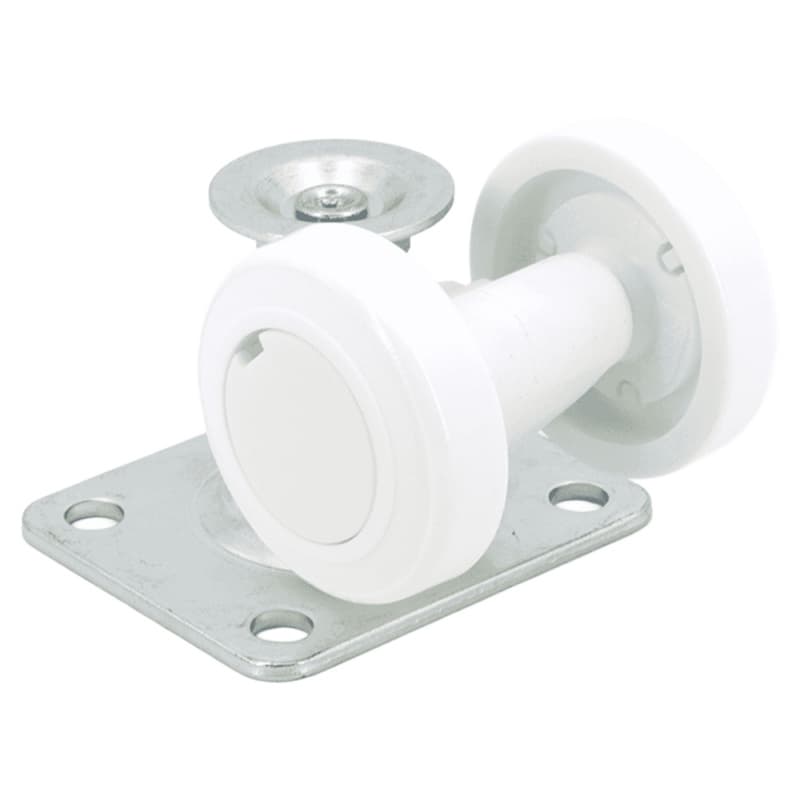 2-11/16" Twin Wheel Plate Caster with Glide, White