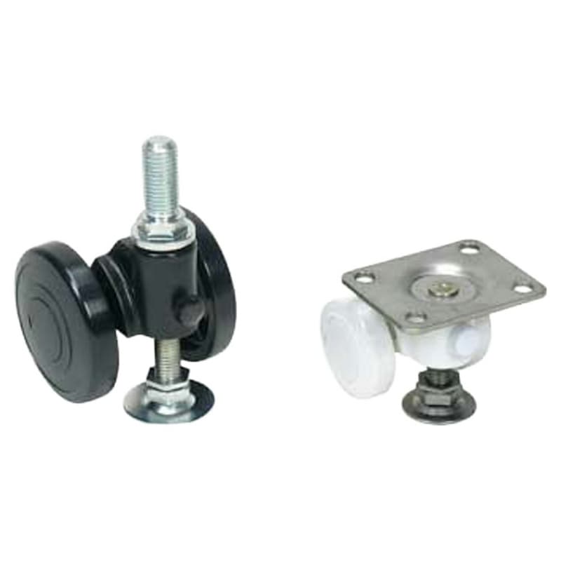CAPF-75 3-5/16" Twin Wheel Plate Caster with Glide, Black