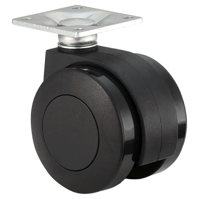 Low Profile Heavy Duty Caster with Plate, Black