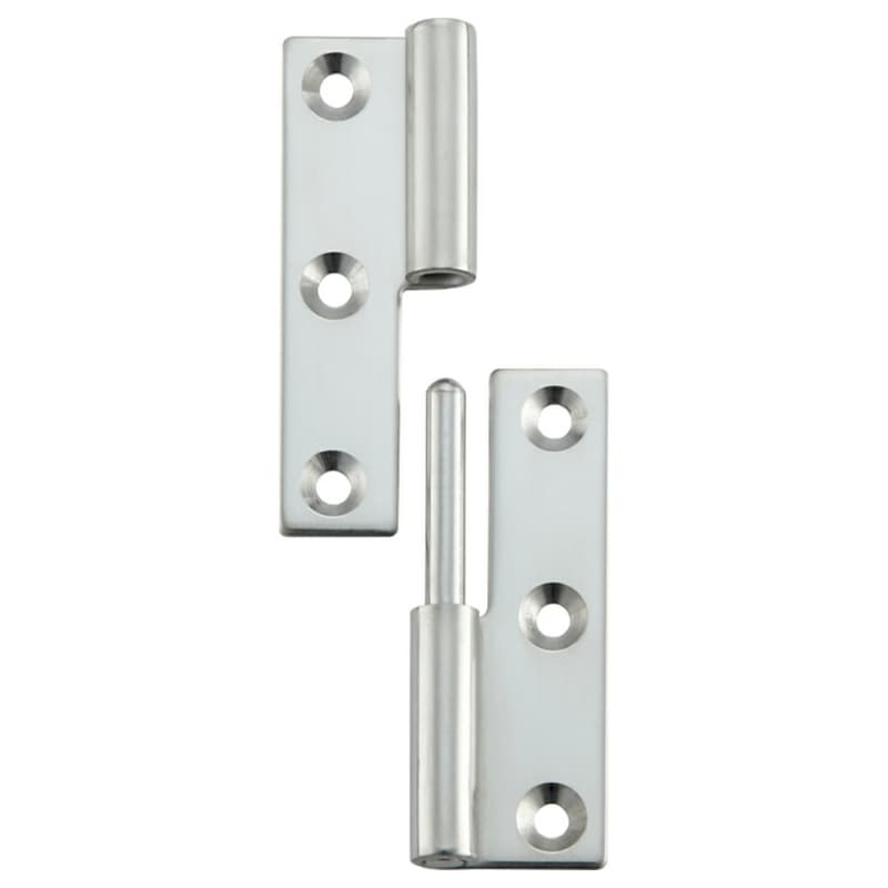 32mm Left-Hand Lift-Off Hinge, Polished Stainless Steel