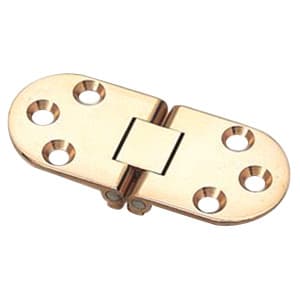 Tabletop 180° Opening Hinge, Flat Edge, Polished Brass