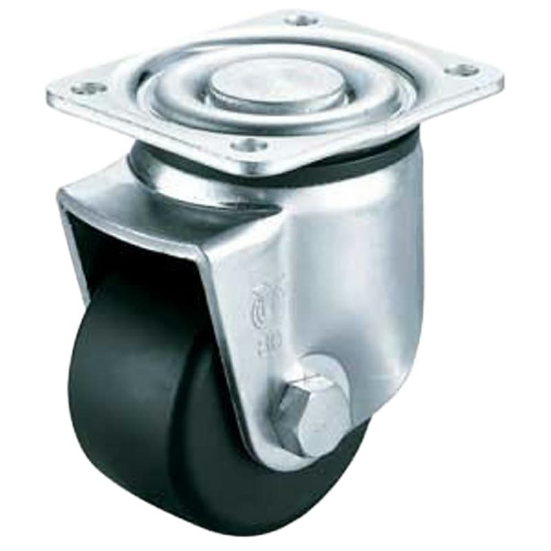 UHG-50PB 79mm x 84mm Low Profile Heavy Duty Single Caster, Clear Zinc Chromate
