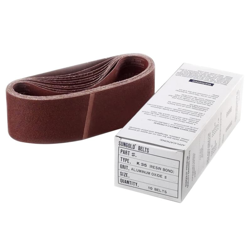6" x 89" 100 Grit Resin Bond Cloth Sanding Belt, Aluminum Oxide on X-Weight Polyester/Cotton