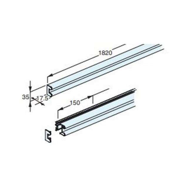 25 Aluminum Single Profile Rail for Fluqs Wall Shelving System, Anodized
