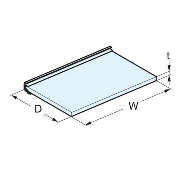 Fluqs Acrylic Shelf Set For Wall Shelving System, Light Green/Anodized