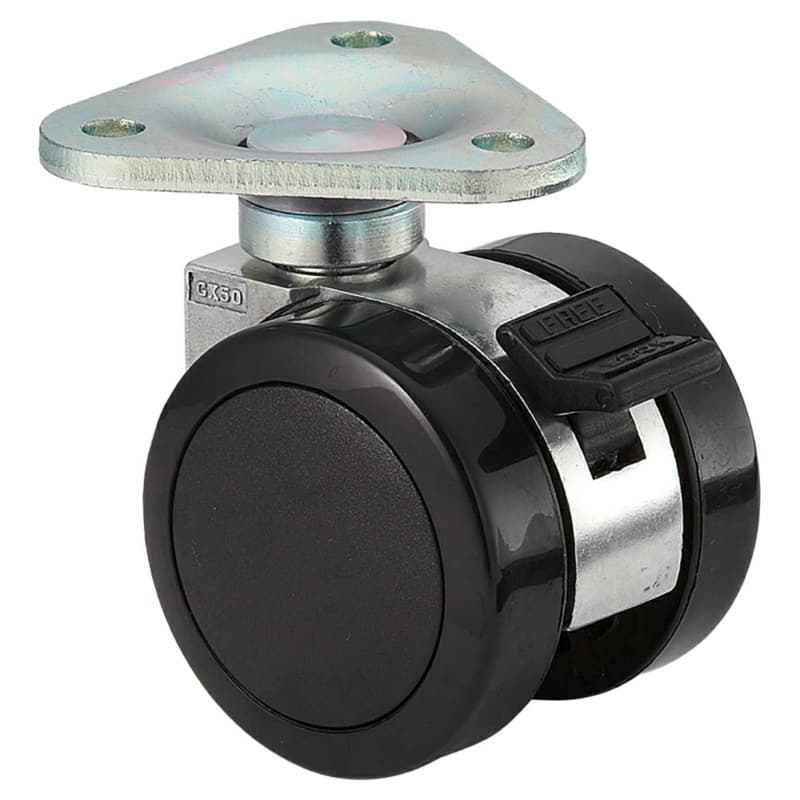 52.5mm Plate Type Twin Wheel Caster with Brake