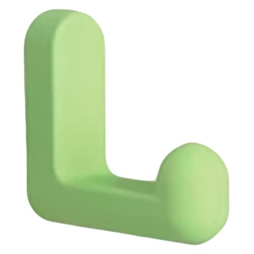 48mm Pastel Rubber Hook, Green
