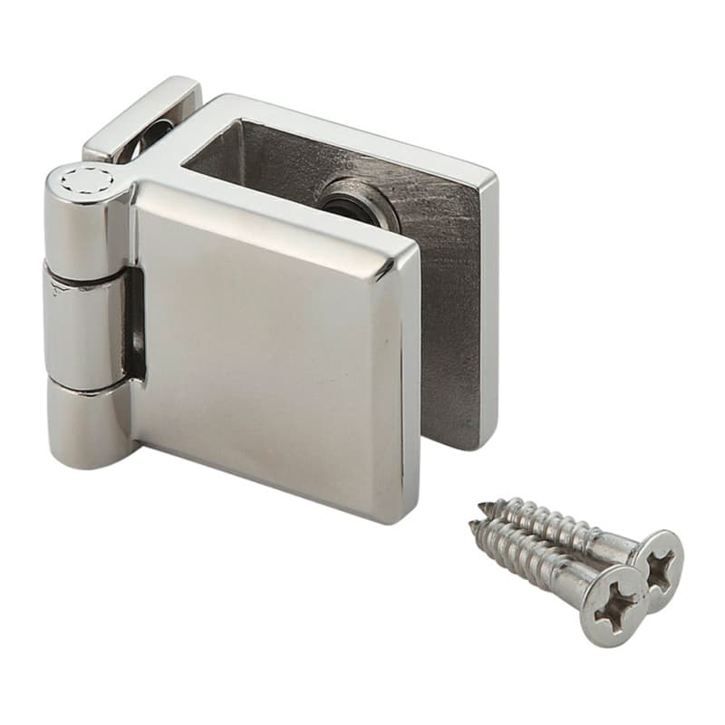 Glass Door Hinge, Half Overlay, Chrome