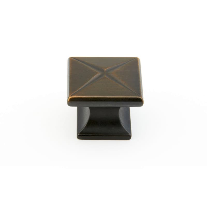 1-3/8" Northport Transitional Square Cabinet Knob, Ancient Bronze