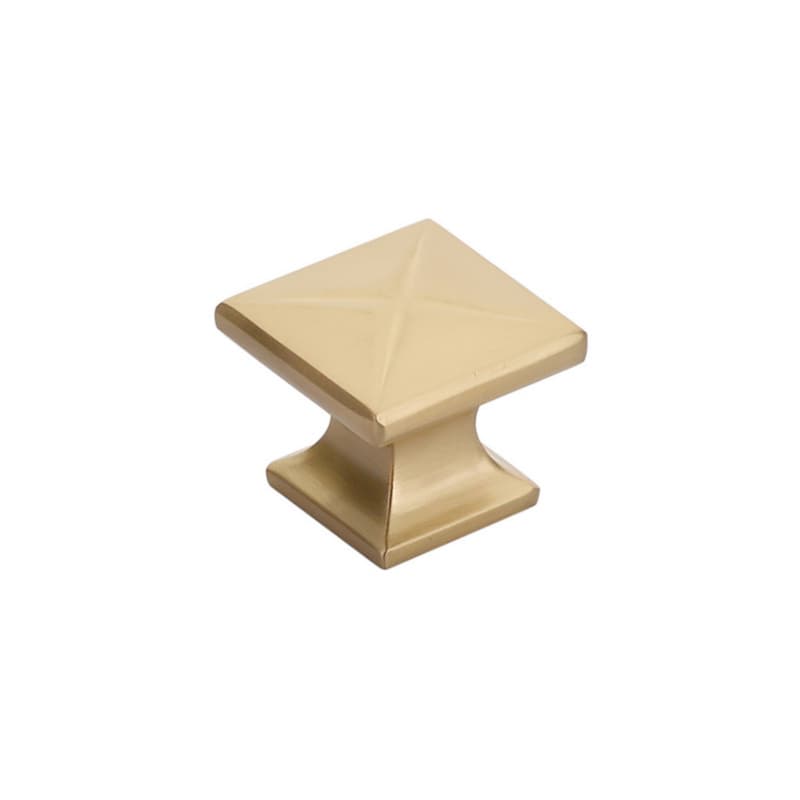 1-3/8" Northport Transitional Square Cabinet Knob, Signature Satin Brass