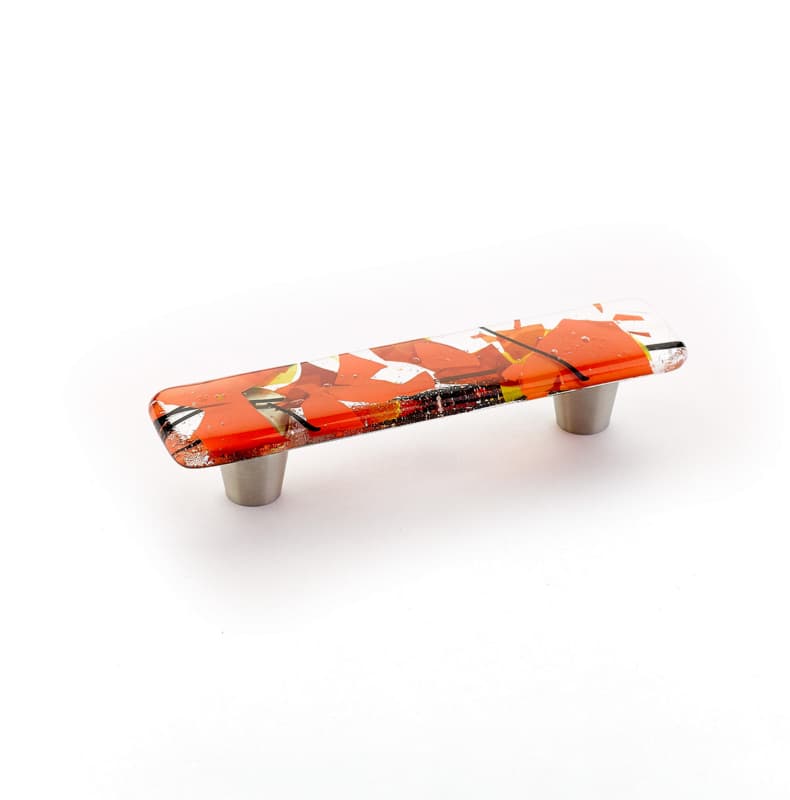 3" Ice Cabinet Pull, Orange Confetti