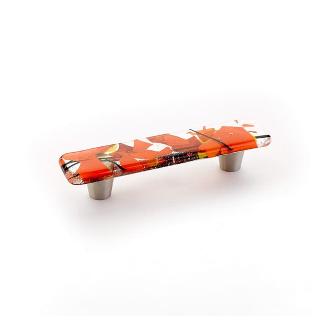 3" Ice Cabinet Pull, Orange Confetti