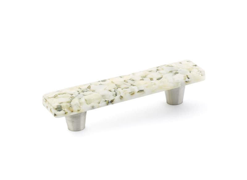 3" Ice Cabinet Pull, White Lace Pebbles