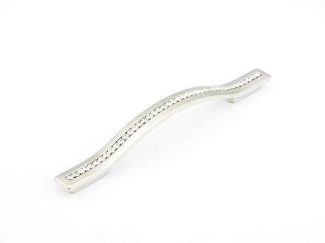 5-1/16" x 6-5/16" Skyevale Contemporary Cabinet Pull, Satin Nickel