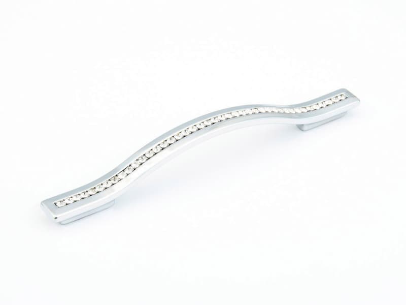 5-1/16" x 6-5/16" Skyevale Contemporary Cabinet Pull, Polished Chrome