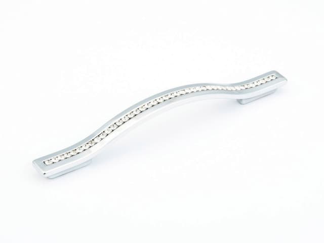 5-1/16" x 6-5/16" Skyevale Contemporary Cabinet Pull, Polished Chrome