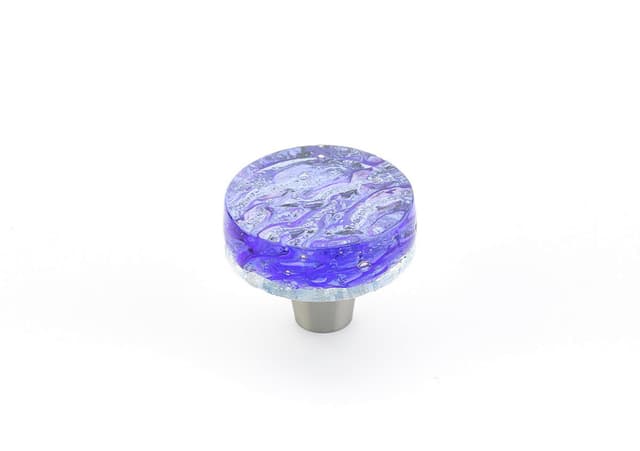 1-1/2" Ice Round Cabinet Knob, Blue Pearl