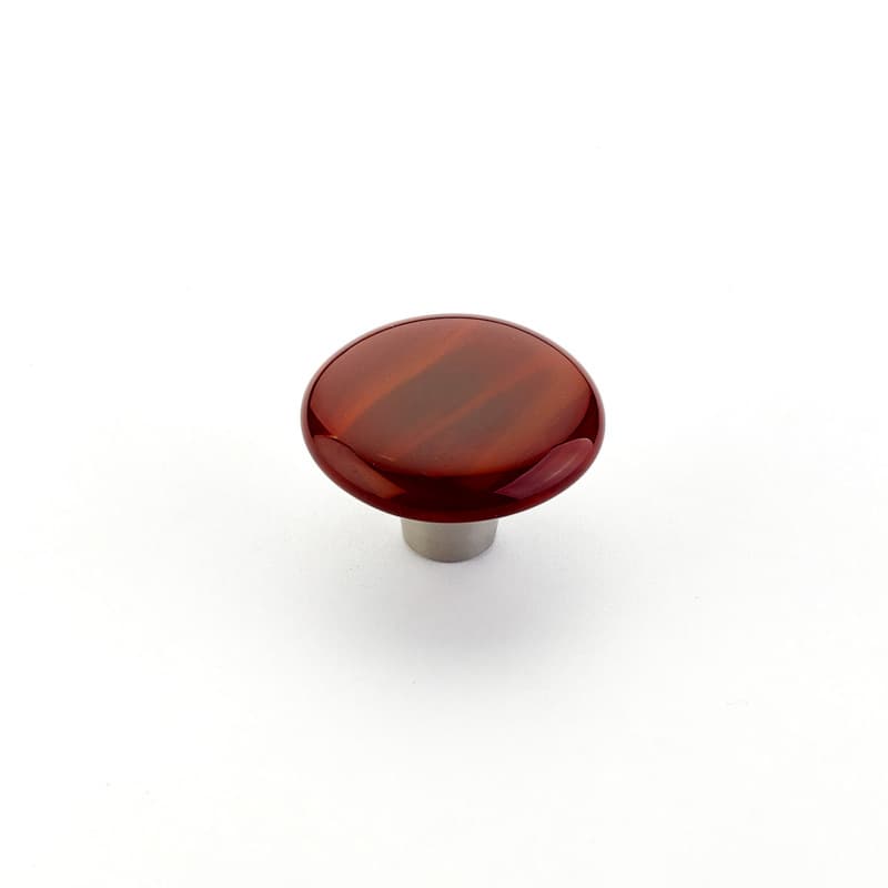 1-1/2" Ice Round Cabinet Knob, Scarlet Silk