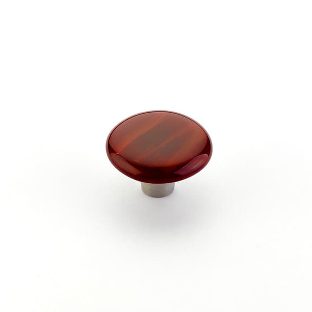 1-1/2" Ice Round Cabinet Knob, Scarlet Silk