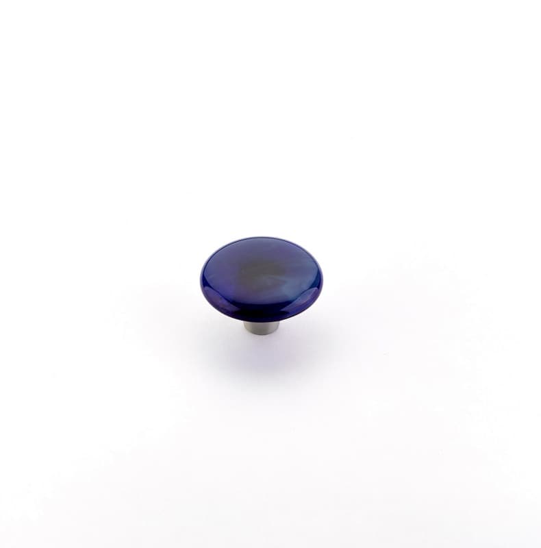 1-1/2" Ice Round Cabinet Knob, Sapphire Silk