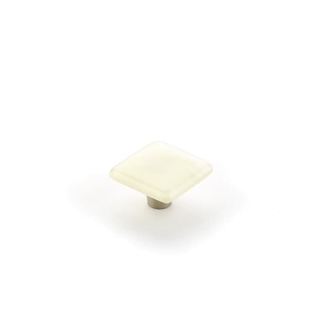 1-1/2" Ice Square Cabinet Knob, Ivory Silk