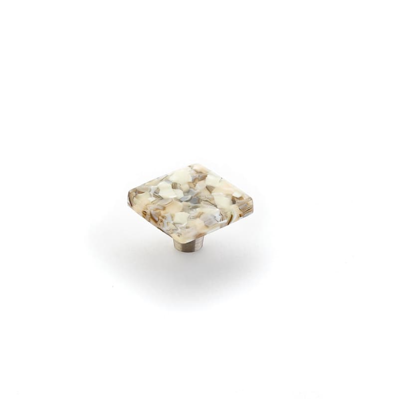 1-1/2" Ice Square Cabinet Knob, Sable Pebbles