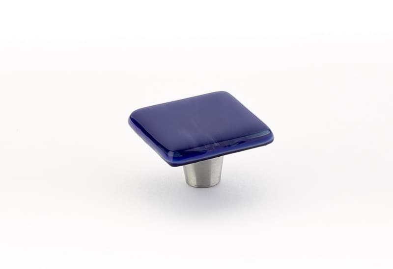 1-1/2" Ice Square Cabinet Knob, Sapphire Silk