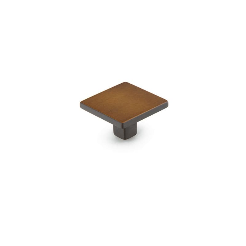 1-3/8" Armadio Square Cabinet Knob, Burnished Bronze